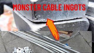 Monstercable ingots - Melting aluminium - Devil Forge