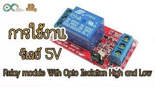 การต่อใช้งาน โมดูล รีเลย์ 5V  Relay module With Opto Isolation High and Low Trigger 5V  RiD Finity