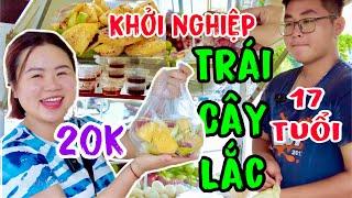 Em Đạt 17 tuổi khởi nghiệp với xe trái cây lắc siêu ngon rẻ trên vỉa hè Long Xuyên | Thanh Võ Vlog