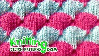 HowToKnit Two-color Knitting (Scallops)