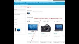 Hide Price + Add To Cart Button When Price Is Zero - OpencartTools