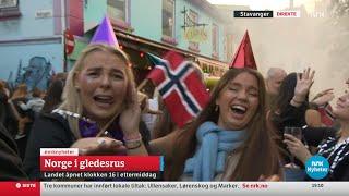 Norge i gledesrus etter gjenåpning (Norway celebrates end of pandemic)