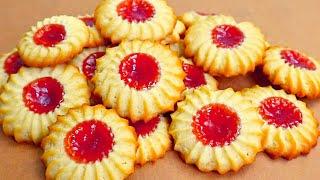 Soft Loose Shortbread Cookies with jam.