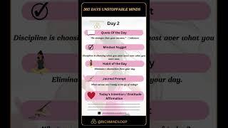 DAY 2 - 365 Days of Unstoppable Mindset : Daily Habits, Motivation & Journal for Success