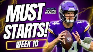  Must-Watch Week 10 Start & Sit Guide – This Is The Video to Win Big!