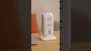 Power Up Your Space! 14-in-1 Tower Power Strip with USB Ports for Total Convenience #tessan