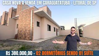 CASA NOVA A VENDA EM CARAGUATATUBA! Imovel de esquina com terreno grande no litoral de sp!