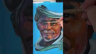 Adding life to a gouache portrait #shorts