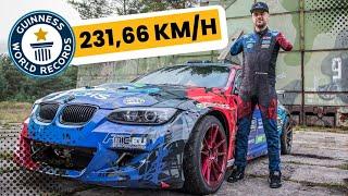 231.66 km/h! Guinness World Record for the fastest vehicle drift while steering with a foot