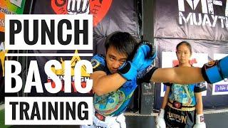 Basic training of Muaythai punch.