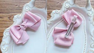 에일린리본공예DIY240 핑크 북골직 리본으로 헤어핀 만들기 how to make simple ribbonbow diy hair accessories