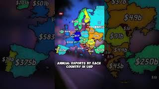 Annual exports by each country in USD #geography #shorts #map #export #trademap #europe #mapping