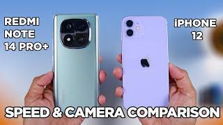 Redmi Note 14 Pro+ 5G vs iPhone 12 SPEED TEST & CAMERA Comparison | Zeibiz