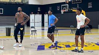 Bronny James Training with Dad LeBron James In the Lakers training facility 