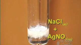 Double Displacement Reaction of AgNO3 and NaCl.