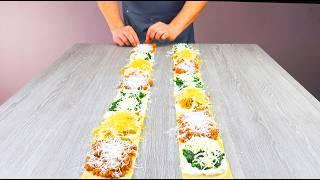 The Ultimate Dinner Idea: Giant Lasagna Roll With Bolognese Sauce, Spinach, Ricotta & Chicken