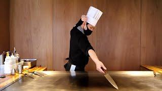 Unrivaled teppanyaki knife skill, Fresh lobster and Beef tenderloin course