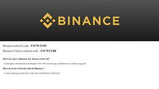 Binance Referral. Реферальный код Binance 2024. Реферальный код FSUW2YBF (скидка 30% + бонус 100$)