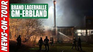 Brand  Gummersbach (Erbland) Lagerhalle der ALSA GmbH in Flammen – 50 Feuerwehrleute im Einsatz!