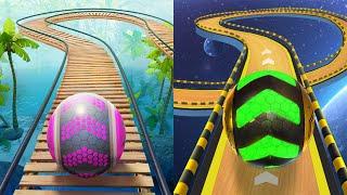 Satisfying Mobile Games ALL LEVELS Viral  Space Rolling Balls Race VS Rollance Adventure Balls