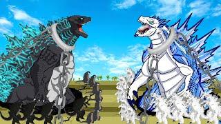 EVOLVED GODZILLA VS SHIMO, DINOSAURS:  Who Is The King Of Monsters?-  Animation