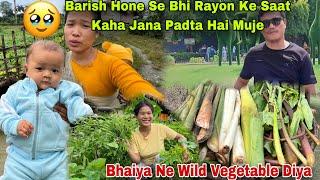 Barish Me Paas Geya Rayon Ke Saat|| Bhaiya Ne Wild Vegetable Diya||Rayon Ke Sat Morning Duty