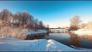 Morning EUC ride in a dreamy winter forest