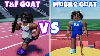 I Raced The Fastest Mobile Player In Roblox Track and Field Infinite