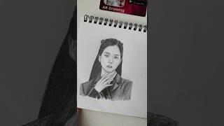 Sooyaa! FYI I use AR Drawing App for sketch #ardrawing #jisoo #pencildrawing