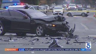 Stolen car pursuit ends in fatal 4-car crash in L.A.