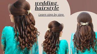 how to make a fast and simple  beautiful wedding hairstyle / wedding hairstyle for medium short hair