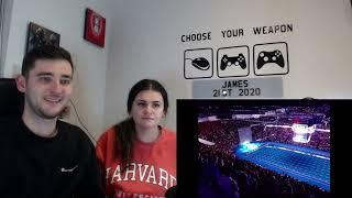 British Couple React to Fans Singing National Anthem When Mic Fails (EMOTIONAL)