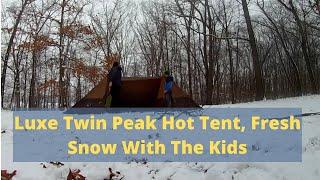 DAY CAMPING: Luxe Twin Peak Hot Tent Fresh Snow With Kids