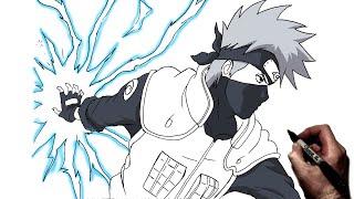 How To Draw Kakashi (Chidori) | Step By Step | Naruto