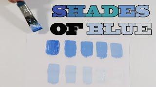 How To Make Shades Of Blue Colour Acrylic Paint Easy!