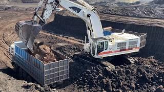 Coal Mine Opening: Caterpillar 385C Excavator Loading Coal at 60 Meters Depth - Interkat SA