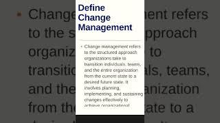 Define Change Management #shorts