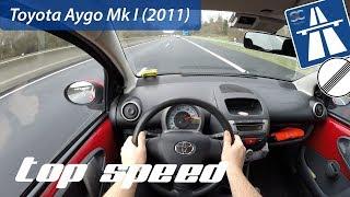 Toyota Aygo Mk1 (2011) on German Autobahn - POV Top Speed Drive