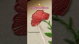 Hand Embroidery designs| flower embroidery design by hand #shorts #embroidery #satinstitch