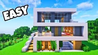 Minecraft: How to build an Easy Modern House with Pool