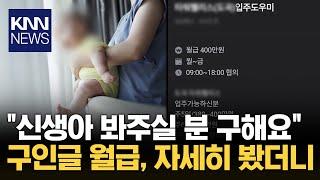 "아기 돌볼 입주 도우미 구해요" 구인 공고에 네티즌 갑론을박 / KNN