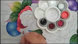 Christmas Roses Fabric Painting Part 2 Bruno Silva Class 414 - Christmas Projects