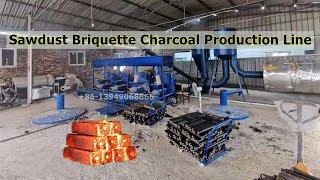 How to produce No Additives Sawdust biquette charcoal production line