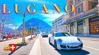 SWITZERLAND LUGANO  Luxury Stroll: Exploring the Beauty of Lugano's Embankment and Central Square