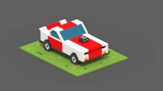 Simple Sports Car - Magica Voxel | TimeLapse | MadFireOn |