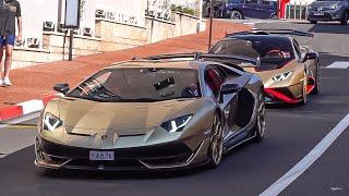 SUPERCARS in MONACO 2023 -101- ( SVJ, SLR McLaren Roadster, Huracan STO, Speedster, SF90...)