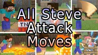 Minecraft Steve All Attack Moves Gameplay Super Smash Bros. Ultimate