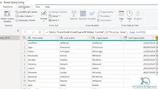 How to add a custom column in Power BI Query Editor