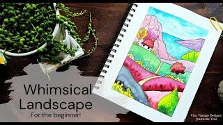 Easy Whimsical Watercolor Landscape Tutorial for Beginners