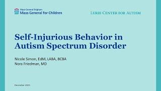 Managing Self-Injurious Behaviors in ASD- Coffee Convo DEC 2023